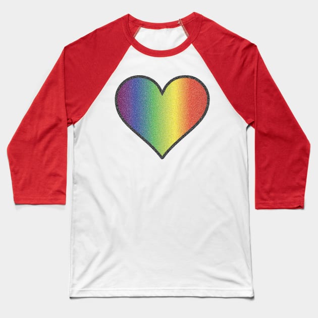 Stipple Rainbow Heart Baseball T-Shirt by slice_of_pizzo